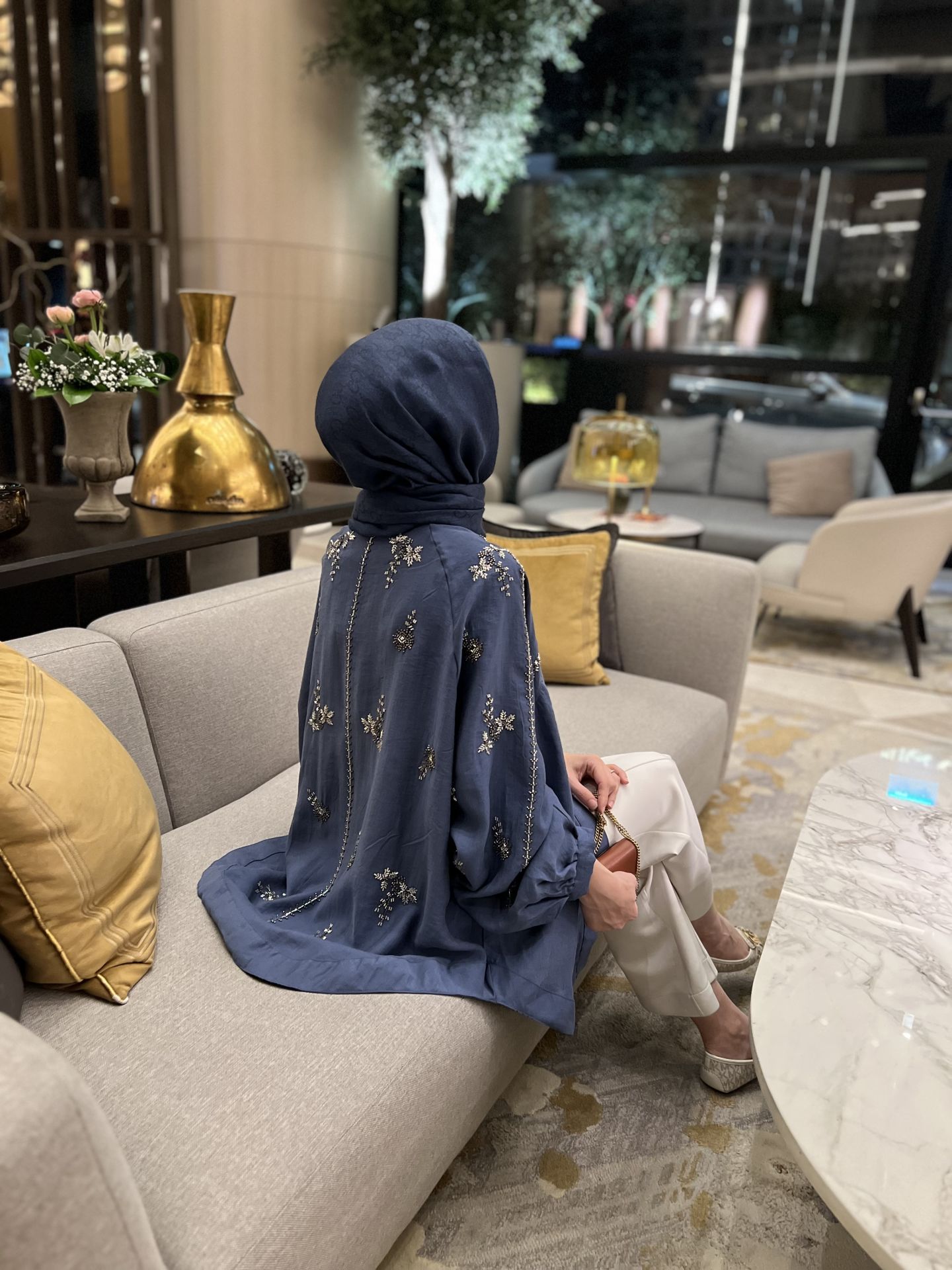 İşlemeli Kimono Mavi / ÖN SİPARİŞ