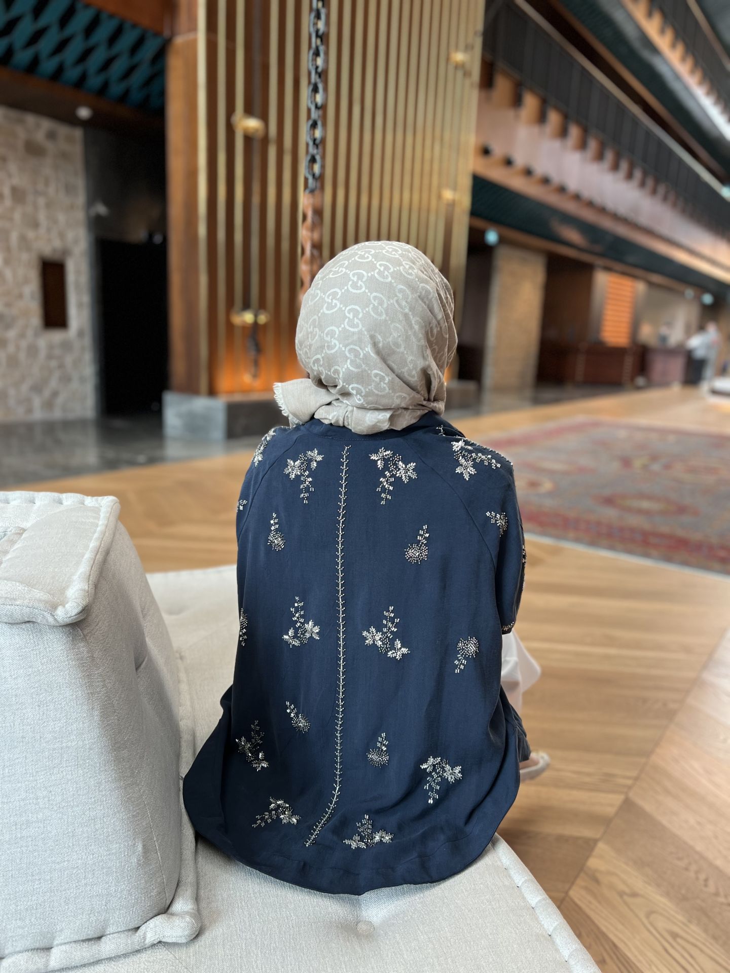 İşlemeli Kimono Lacivert / ÖN SİPARİŞ
