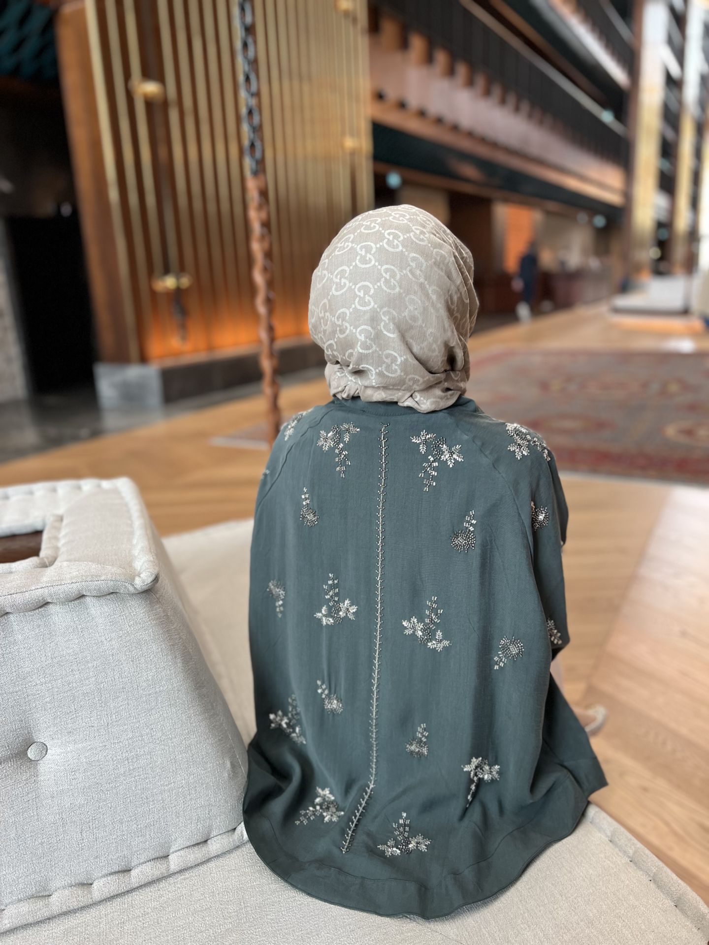 İşlemeli Kimono PETROL