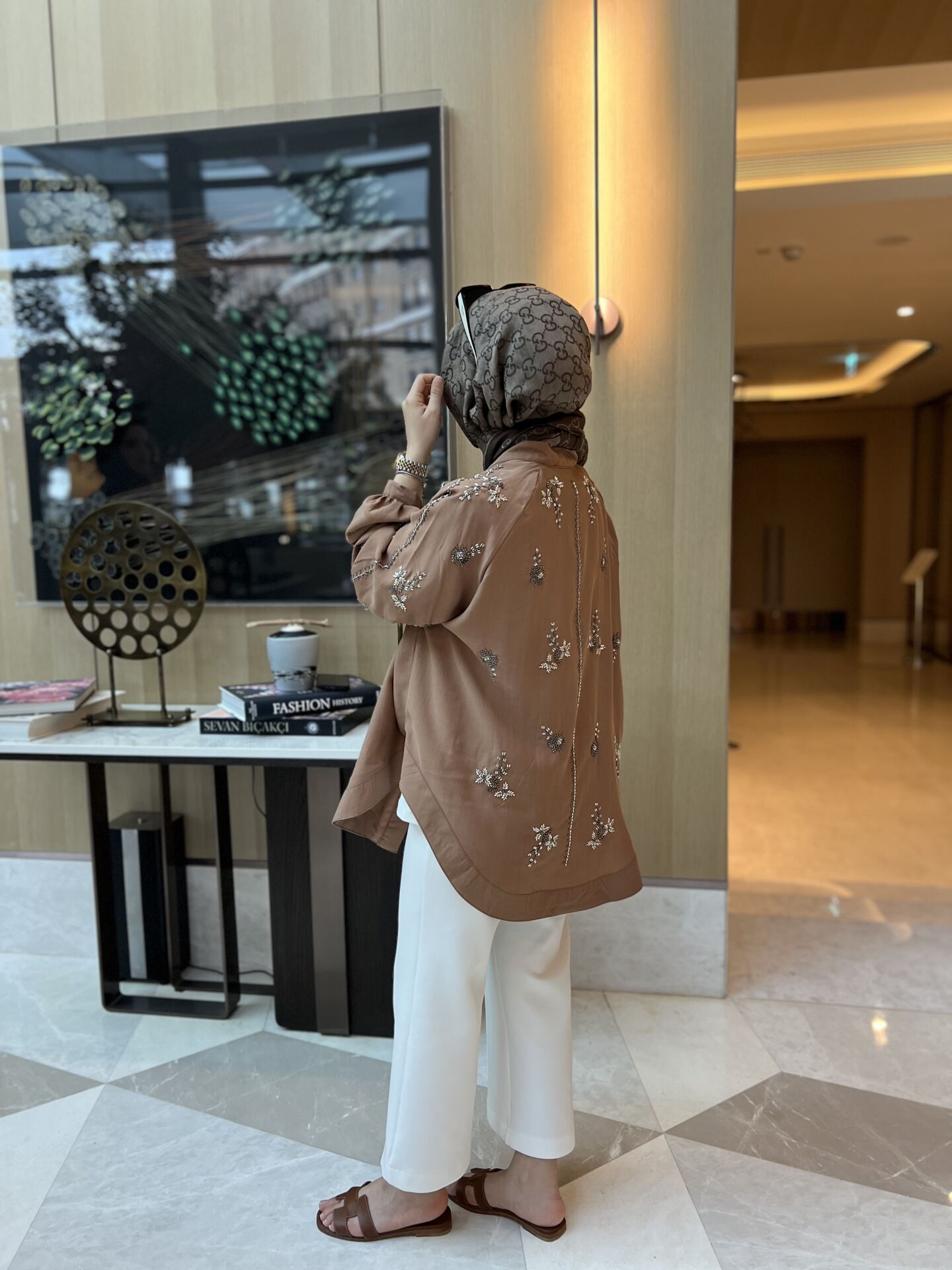 İşlemeli Kimono Karamel
