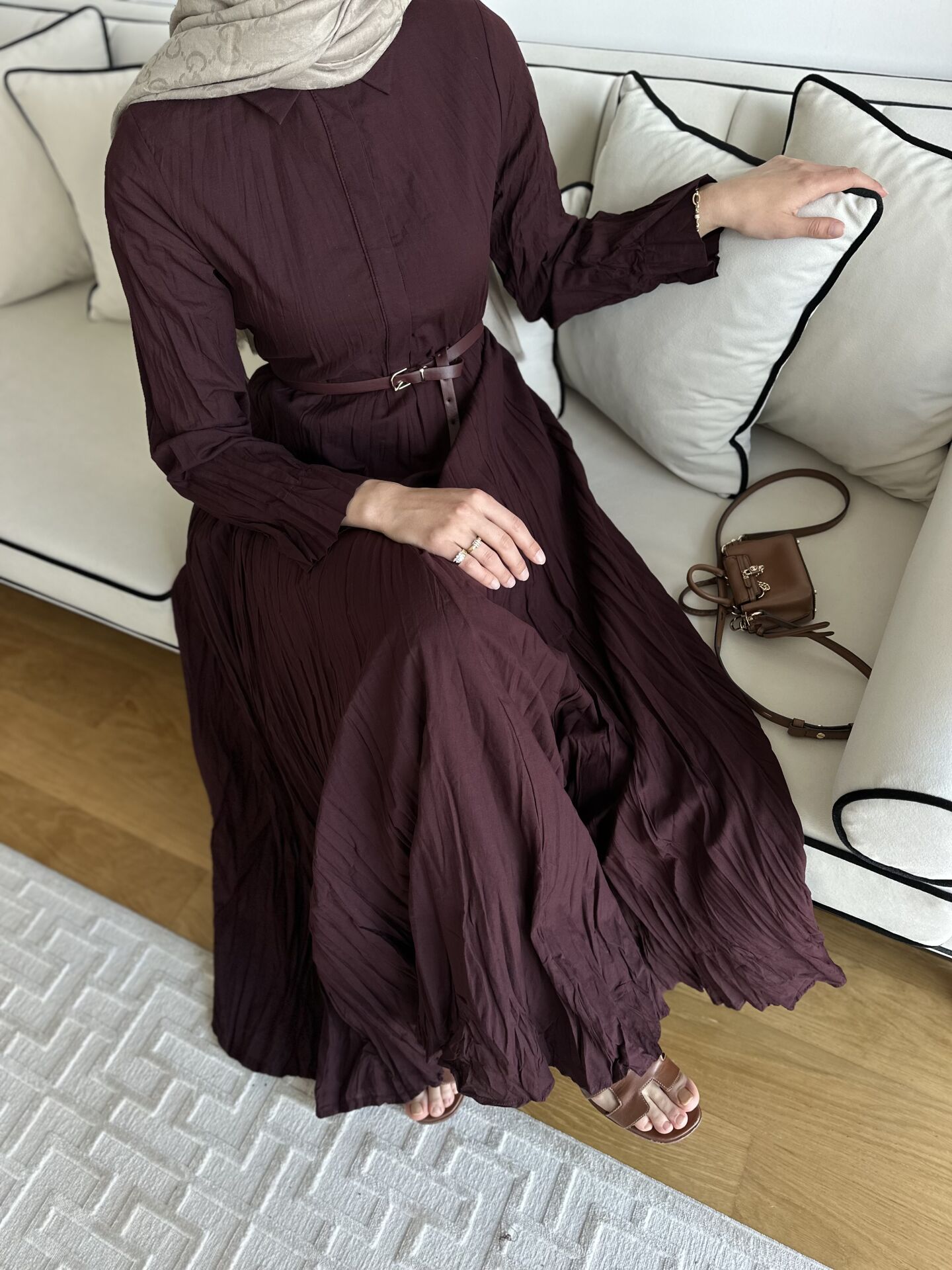 Pamuk vual elbise bordo