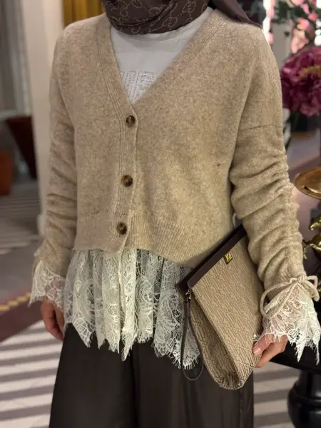 Dantel Hırka / Camel