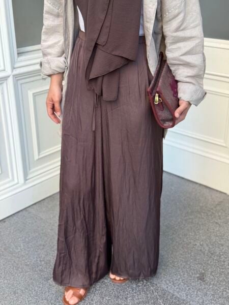 Zara saten pantolon kahve