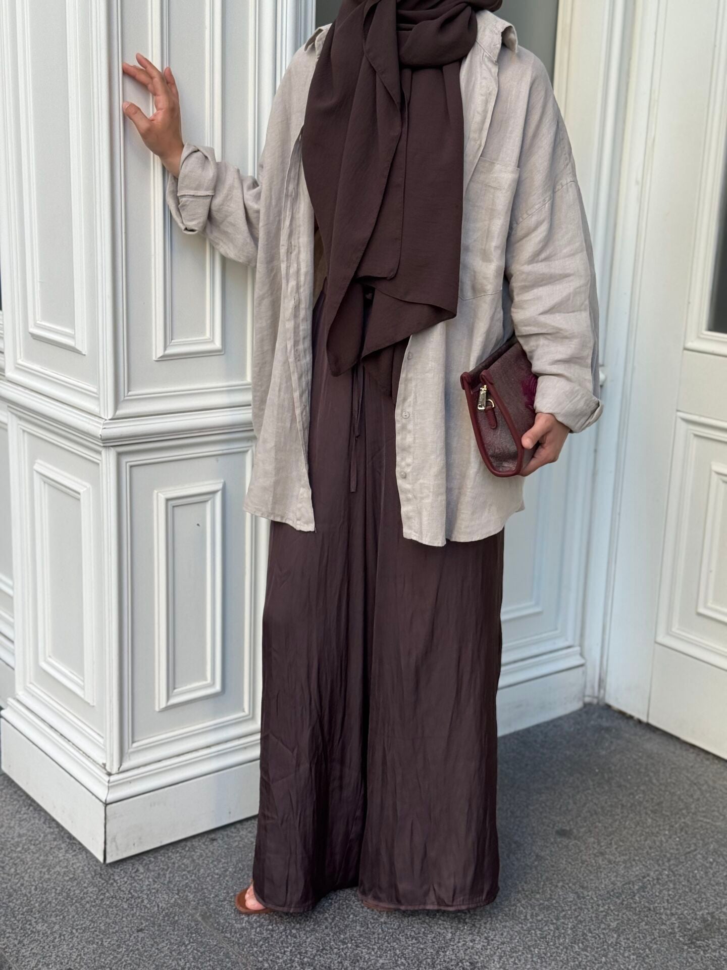 Zara saten pantolon kahve