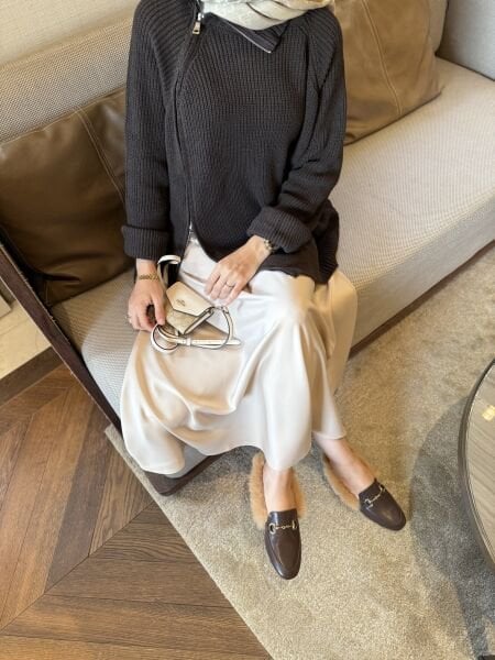 Fermuar Detaylı Kazak  / KAHVE