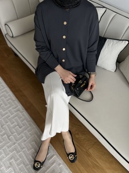 Merserize Hırka Antrasit