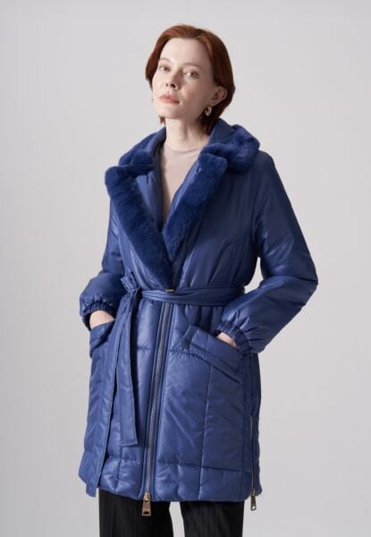 Şişme yaka kürklü mont