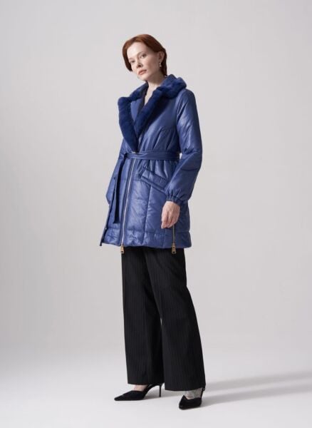 Şişme yaka kürklü mont