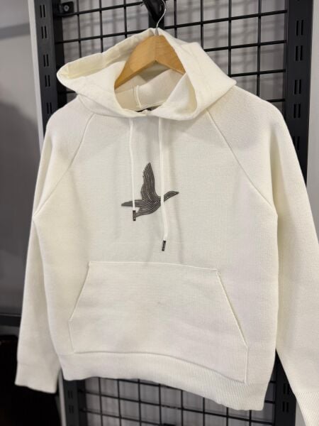 Bym Çelik örme Sweatshirt Beyaz