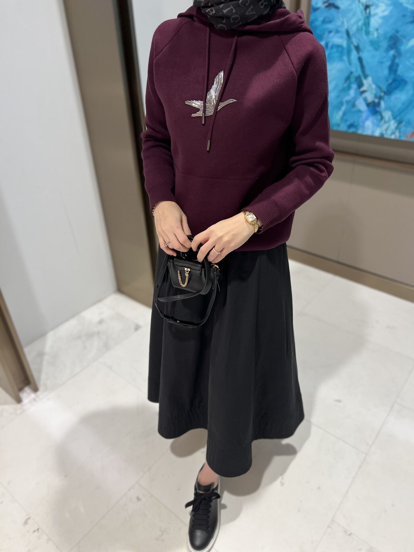 Bym Çelik örme Sweatshirt mürdüm