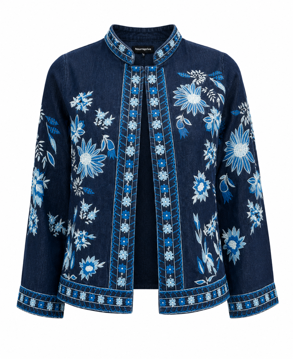 İşlemeli Denim Ceket