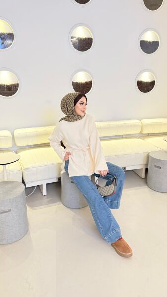 Angora Kemerli Kazak Krem