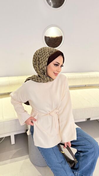 Angora Kemerli Kazak Krem