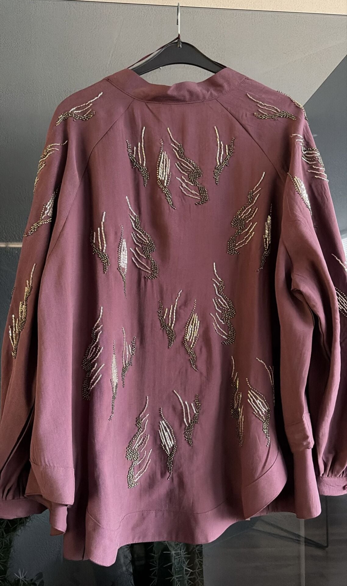 İşlemeli Kimono Mürdüm