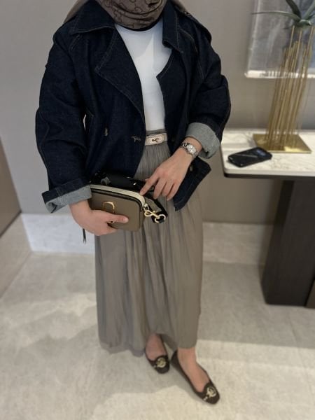 Kruvaze Denim Ceket