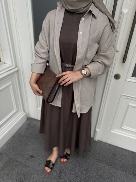 Keten Gömlek Taş Rengi