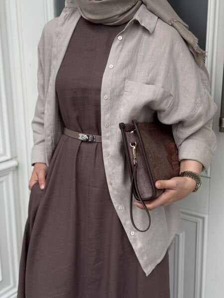 Keten Gömlek Taş Rengi