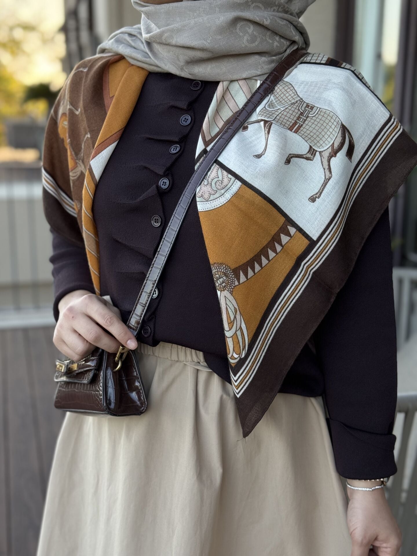 Önü Büzgü DETAYLI HIRKA KAHVE