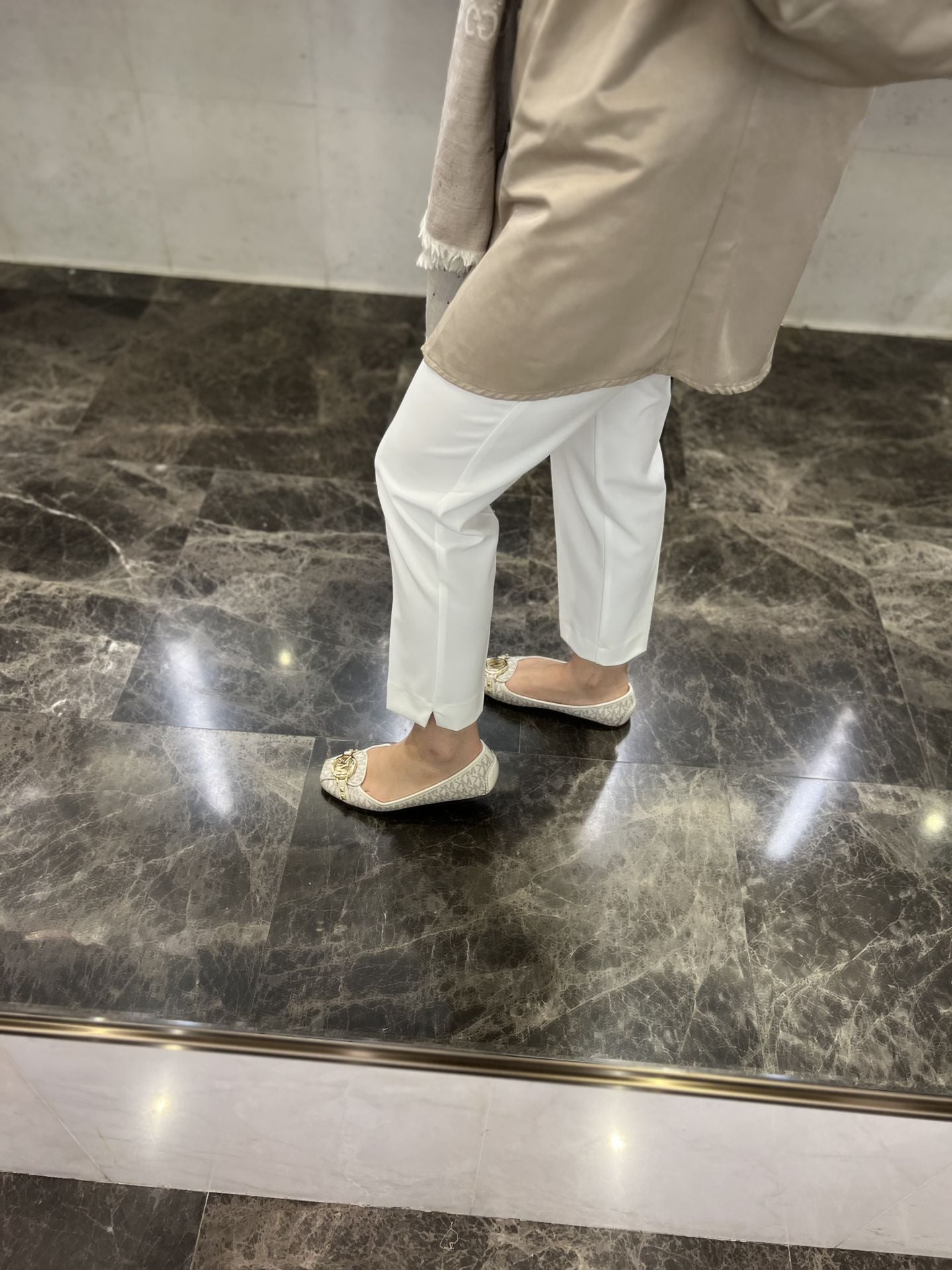 Havuç krep pantolon Beyaz