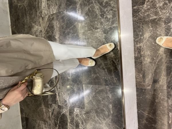 Havuç krep pantolon Beyaz