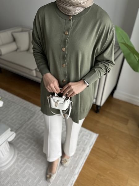 Merserize Hırka Çağla Yeşili