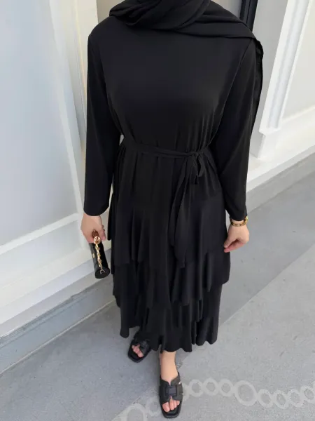 OYSHO Kat Kat Elbise Siyah