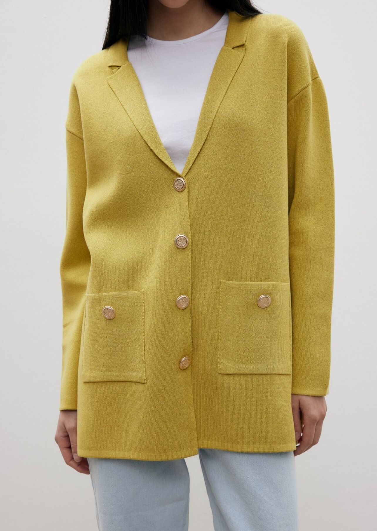 Özel iplik triko pamuk ceket