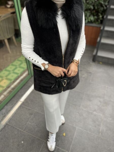Angora yelek siyah