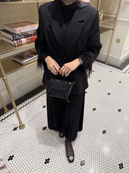 Tüylü Ceket / Siyah