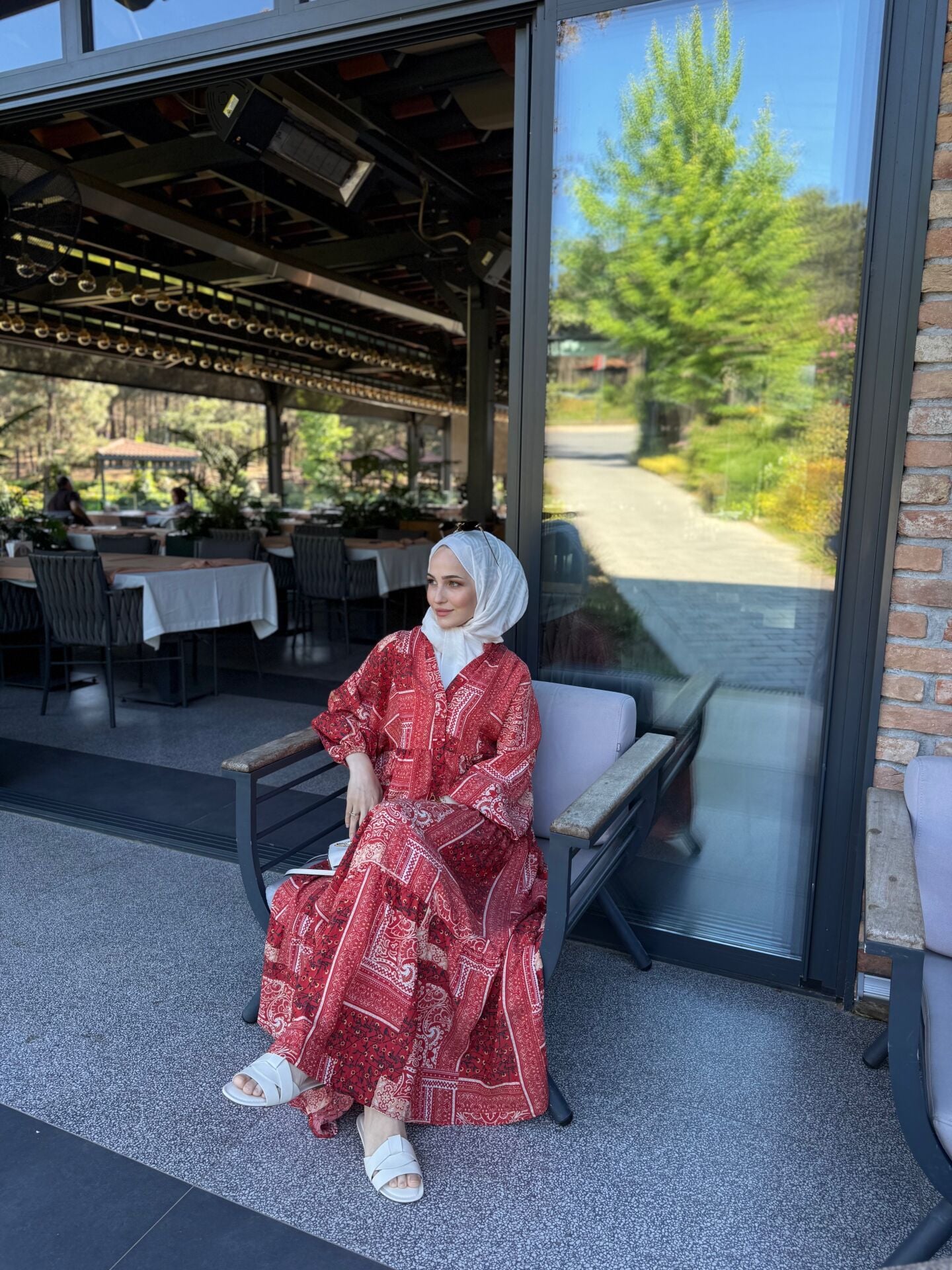 Mango kumaş desenli  Elbise