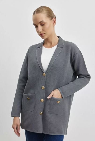 Blazer Triko Hırka GRİ