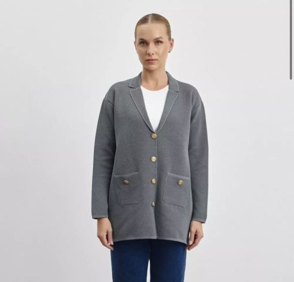Blazer Triko Hırka GRİ