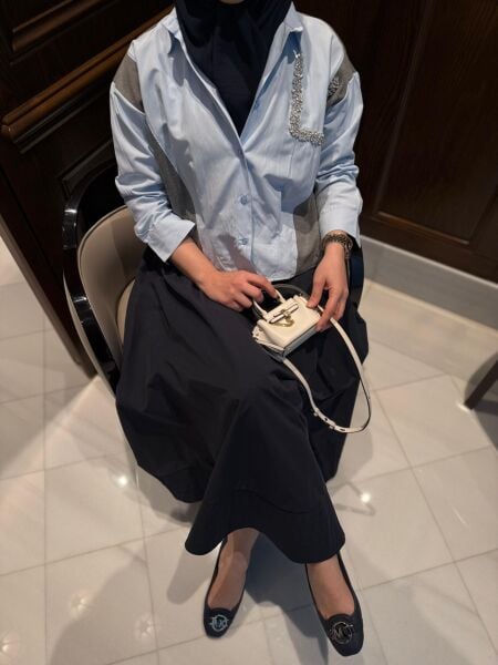 Twst gömlek kısa mavi