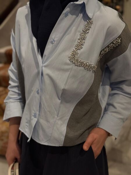 Twst gömlek kısa mavi