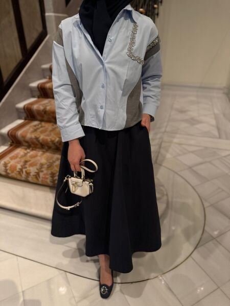 Twst gömlek kısa mavi