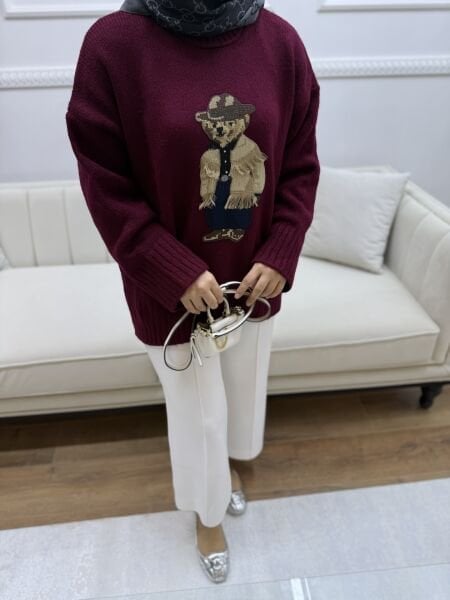 Ayıcıklı Kazak Bordo