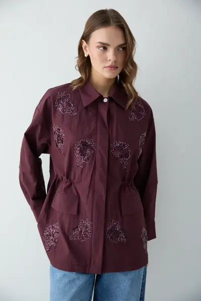 Pul işlemeli kap bordo / ön sipariş