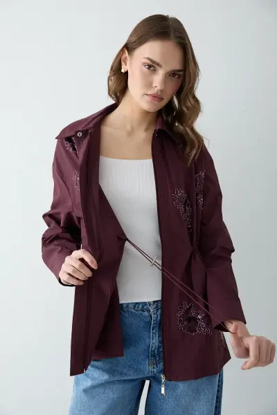 Pul işlemeli kap bordo / ön sipariş