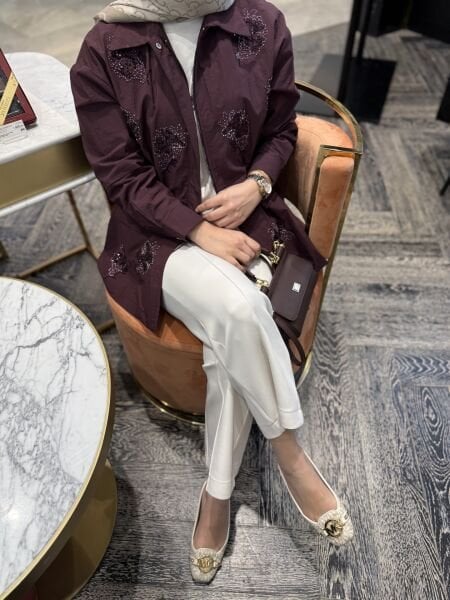 Pul işlemeli kap bordo / ön sipariş