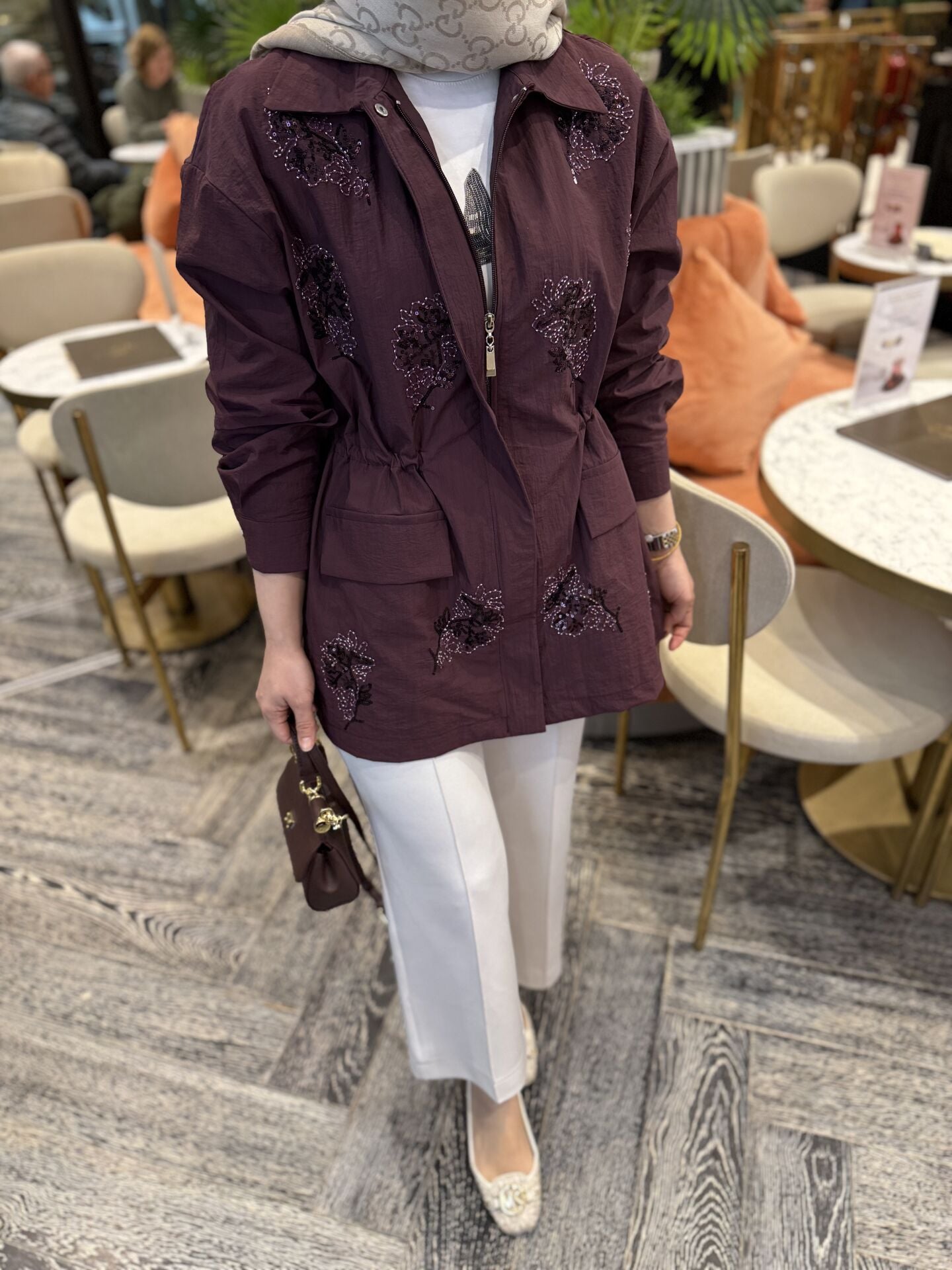 Pul işlemeli kap bordo / ön sipariş