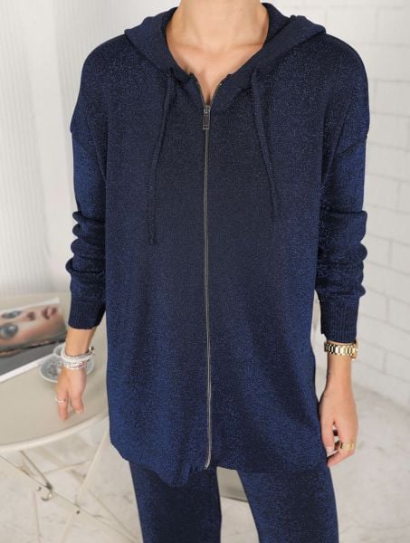 Simli merserize takım lacivert