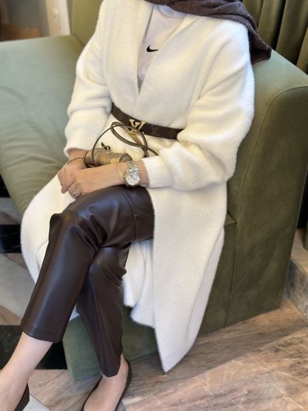 Angora hırka ekru