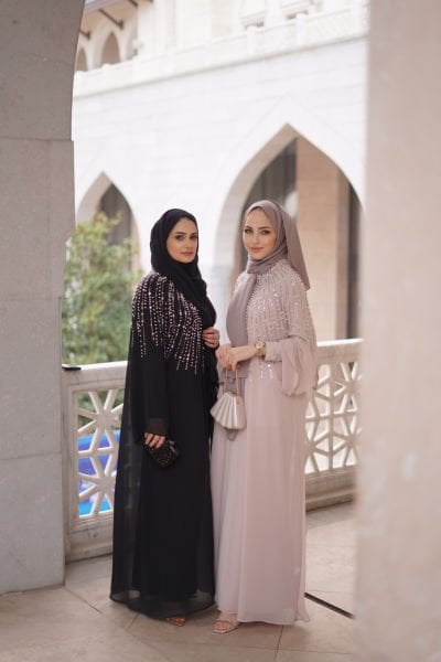Soya Abaya / SİYAH/TAŞ