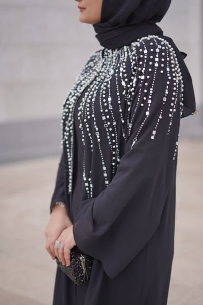 Soya Abaya / SİYAH/TAŞ