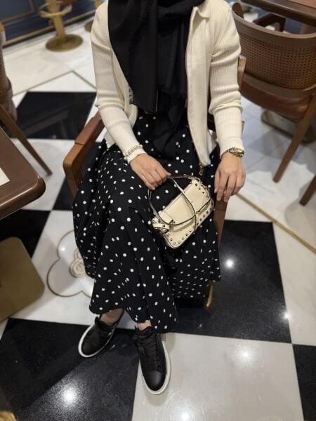 Puantiye etek / SİYAH