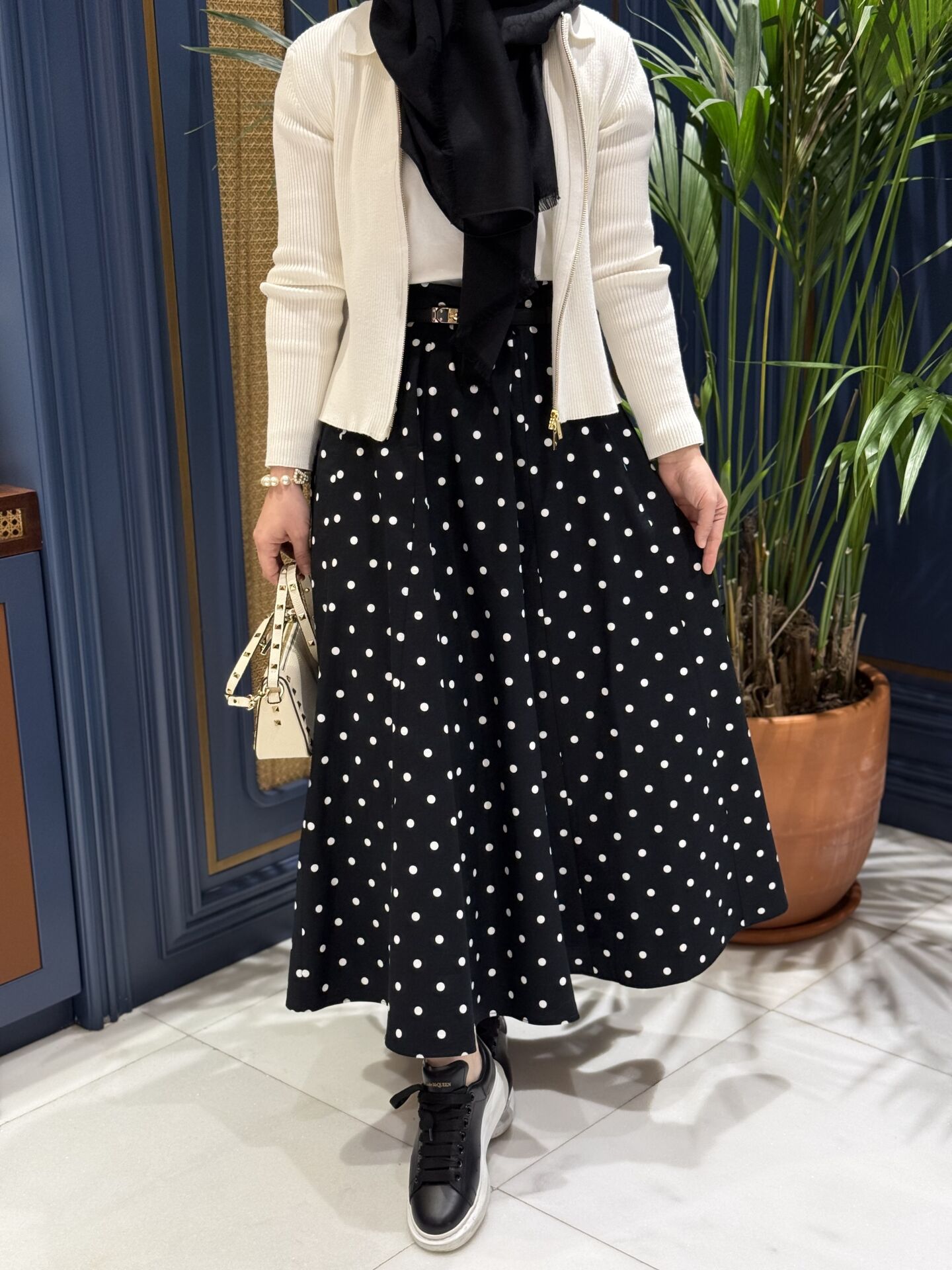 Puantiye etek / SİYAH