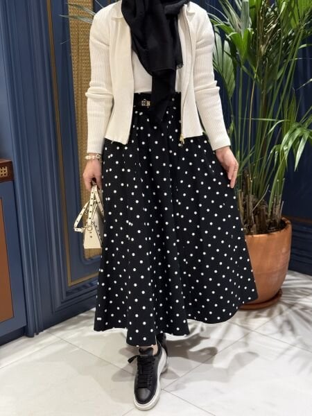 Puantiye etek / SİYAH