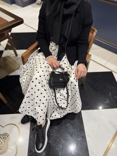 Puantiye etek / BEYAZ