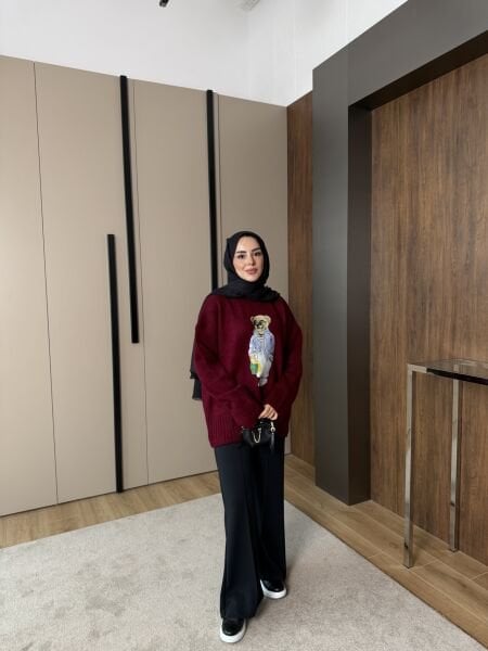 Baskılı Ayıcıklı Kazak