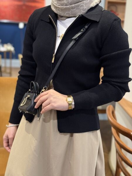 Bym çift fermuarlı Merserize hırka